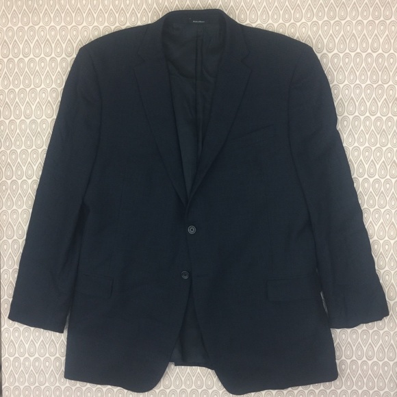 Pronto Uomo Men's Blue Wool Blazer Size 48 L Y51
